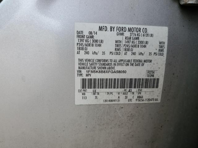2015 FORD EXPLORER 1FM5K8B8XFGA58050