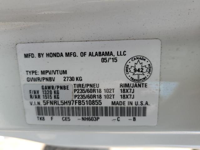 2015 HONDA ODYSSEY TO 5FNRL5H97FB510855