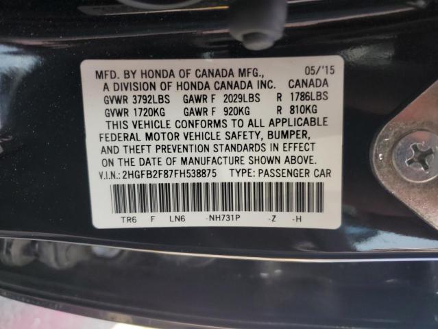 2015 HONDA CIVIC EX - 2HGFB2F87FH538875