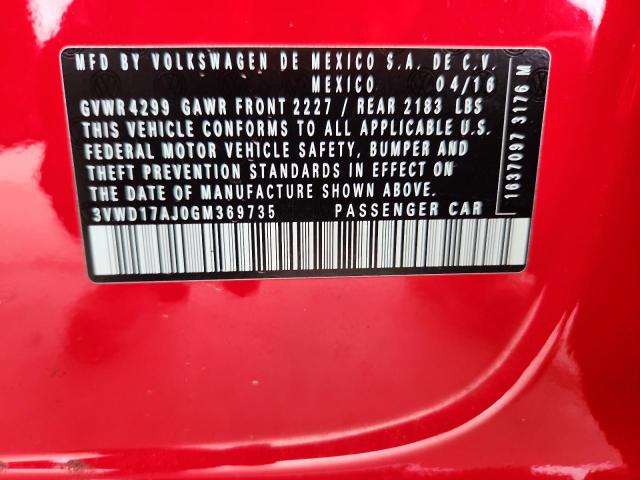 2016 VOLKSWAGEN JETTA SPOR - 3VWD17AJ0GM369735