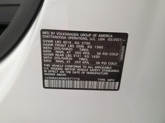 2021 VOLKSWAGEN ATLAS SE - 1V2KR2CA9MC571715