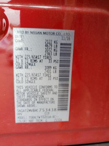 2017 NISSAN ROGUE SV - 5N1AT2MV8HC753438