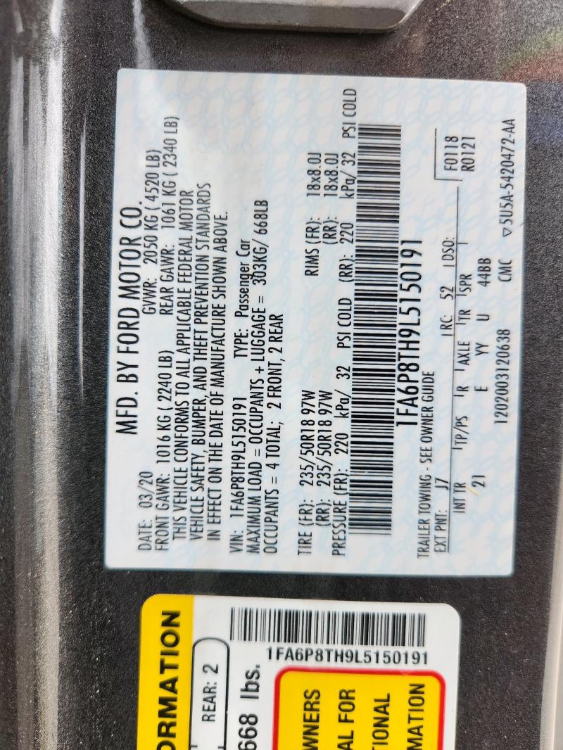 2020 FORD MUSTANG - 1FA6P8TH9L5150191