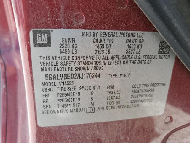 2010 BUICK ENCLAVE CXL - 5GALVBED2AJ176244