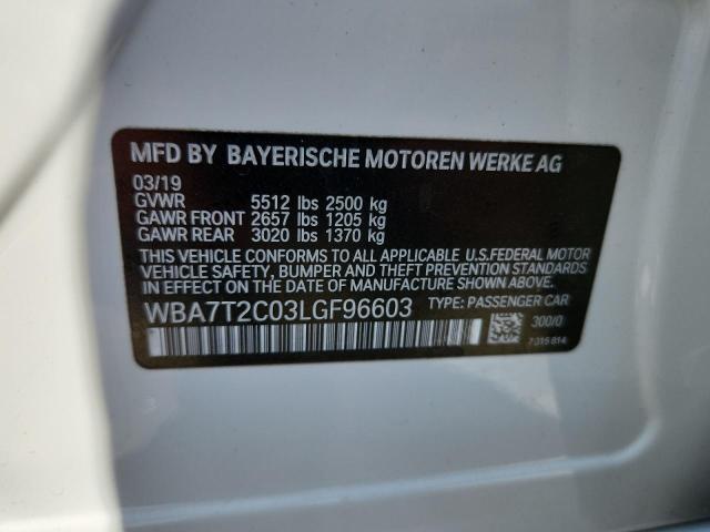 2020 BMW 740 I WBA7T2C03LGF96603