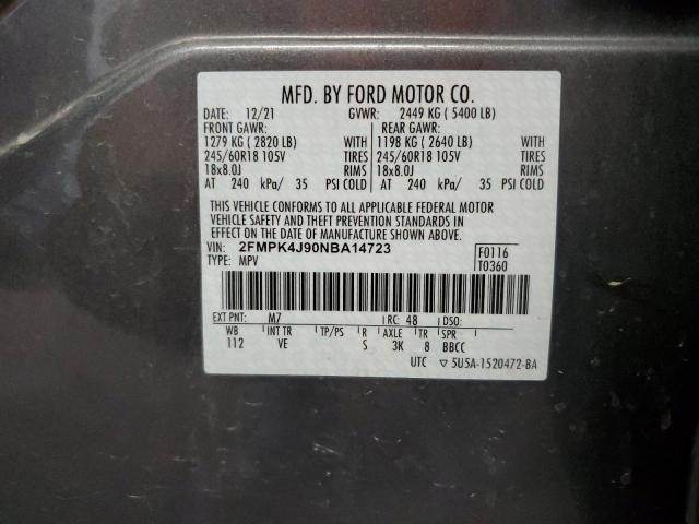 2022 FORD EDGE SEL 2FMPK4J90NBA14723
