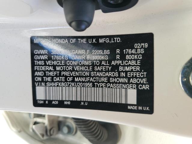 2019 HONDA CIVIC TYPE SHHFK8G72KU201956