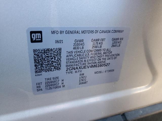 2021 CHEVROLET EQUINOX LT - 2GNAXUEV4M6160527