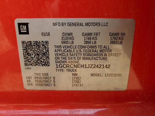 2018 CHEVROLET SILVERADO 1GCRCNEH1JZ242142