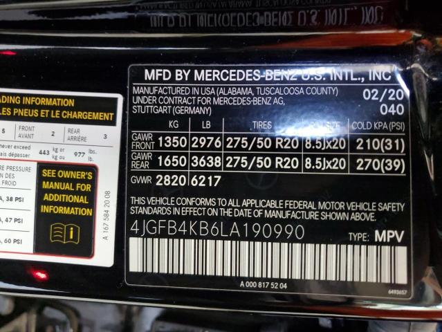 2020 MERCEDES-BENZ GLE 350 4M - 4JGFB4KB6LA190990