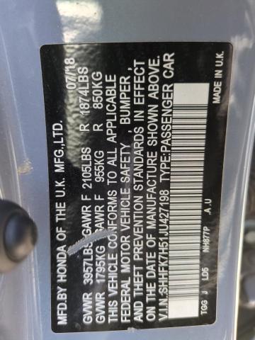 2018 HONDA CIVIC EX SHHFK7H51JU427198