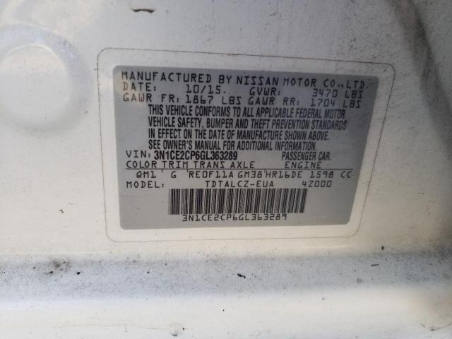 2016 NISSAN VERSA NOTE 3N1CE2CP6GL363289