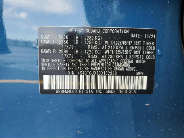 2025 SUBARU OUTBACK WI 4S4BTGUD3S3182988