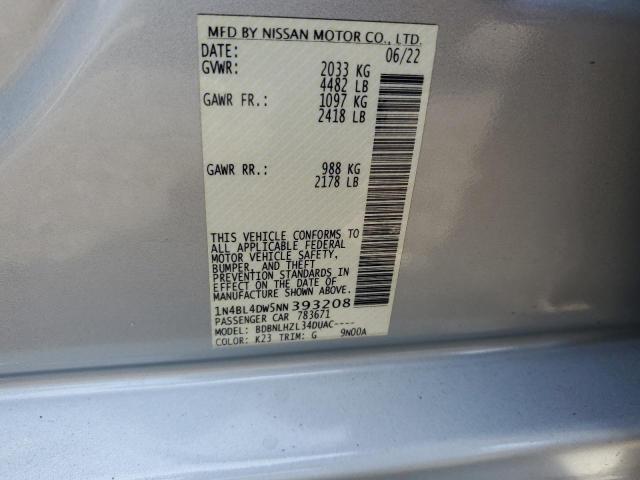 2022 NISSAN ALTIMA SV 1N4BL4DW5NN393208