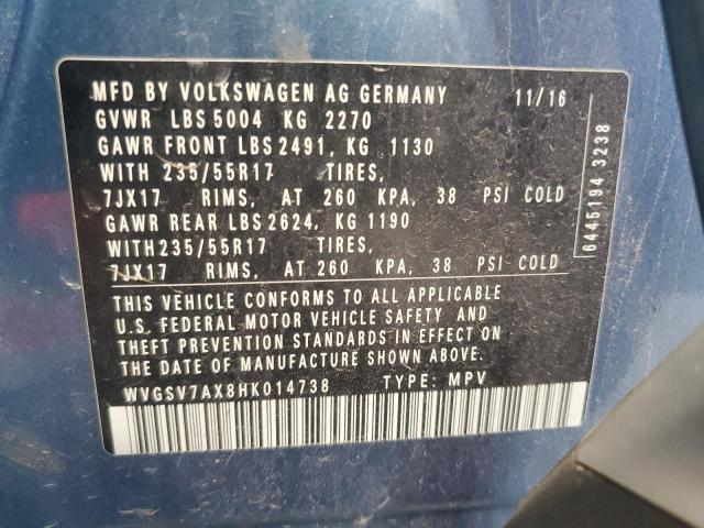 2017 VOLKSWAGEN TIGUAN WOL - WVGSV7AX8HK014738
