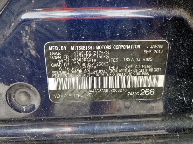 2018 MITSUBISHI OUTLANDER - JA4AD3A39JZ008270
