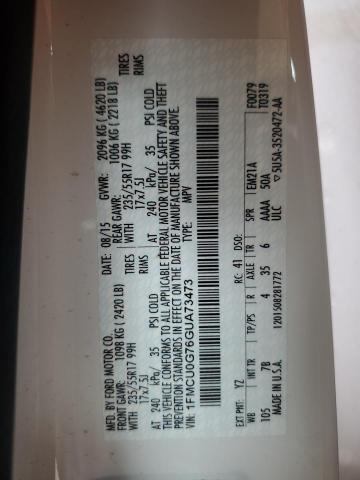 2016 FORD ESCAPE SE - 1FMCU0G76GUA73473