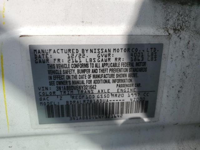 2022 NISSAN SENTRA SR 3N1AB8DV6NY321642