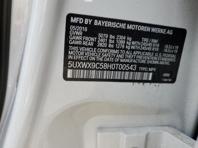2017 BMW X3 XDRIVE2 5UXWX9C58H0T00543