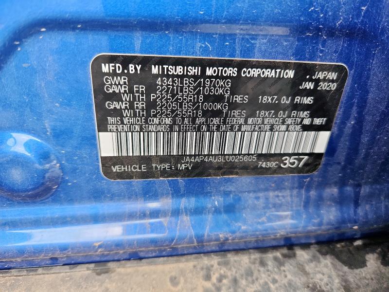 2020 MITSUBISHI OUTLANDER SPORT SE JA4AP4AU3LU025605