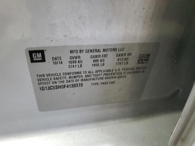2015 CHEVROLET SONIC LT 1G1JC5SH0F4138370