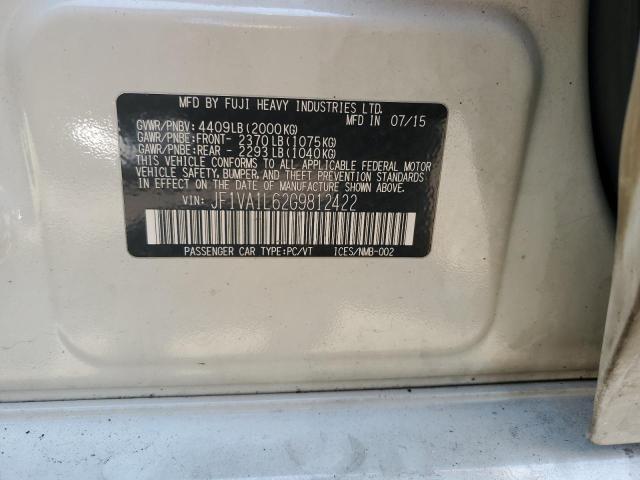 2016 SUBARU WRX LIMITE JF1VA1L62G9812422