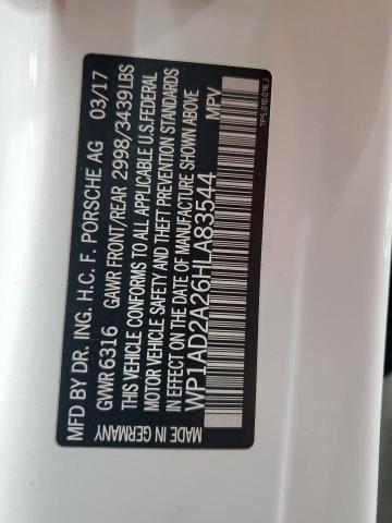 2017 PORSCHE CAYENNE GT WP1AD2A26HLA83544