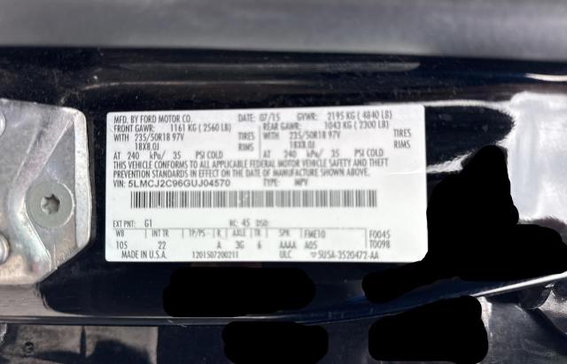 2016 LINCOLN MKC SELECT 5LMCJ2C96GUJ04570