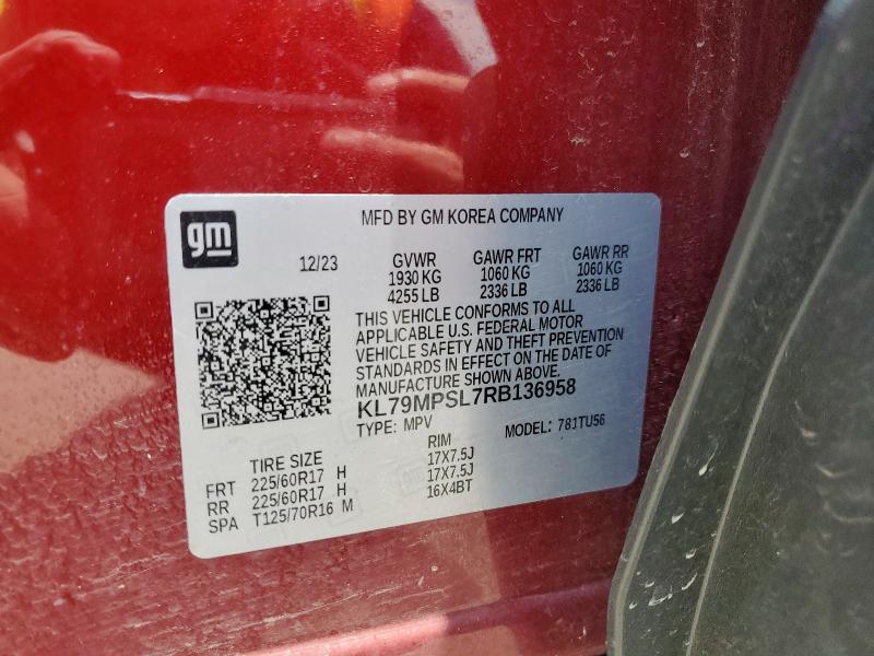 2024 CHEVROLET TRAILBLAZE KL79MPSL7RB136958