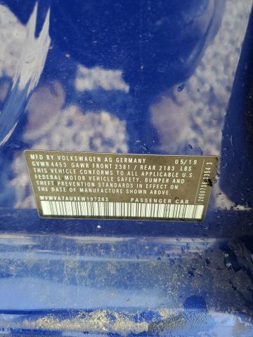 2019 VOLKSWAGEN GOLF R WVWVA7AU9KW197263