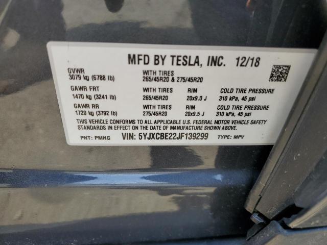 2018 TESLA MODEL X 5YJXCBE22JF139299