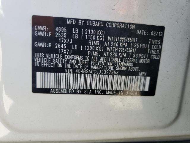 2018 SUBARU OUTBACK 2. 4S4BSACC9J3327958