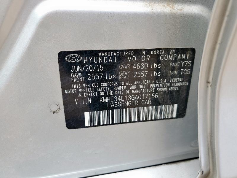 2016 HYUNDAI SONATA HYB - KMHE34L13GA017156