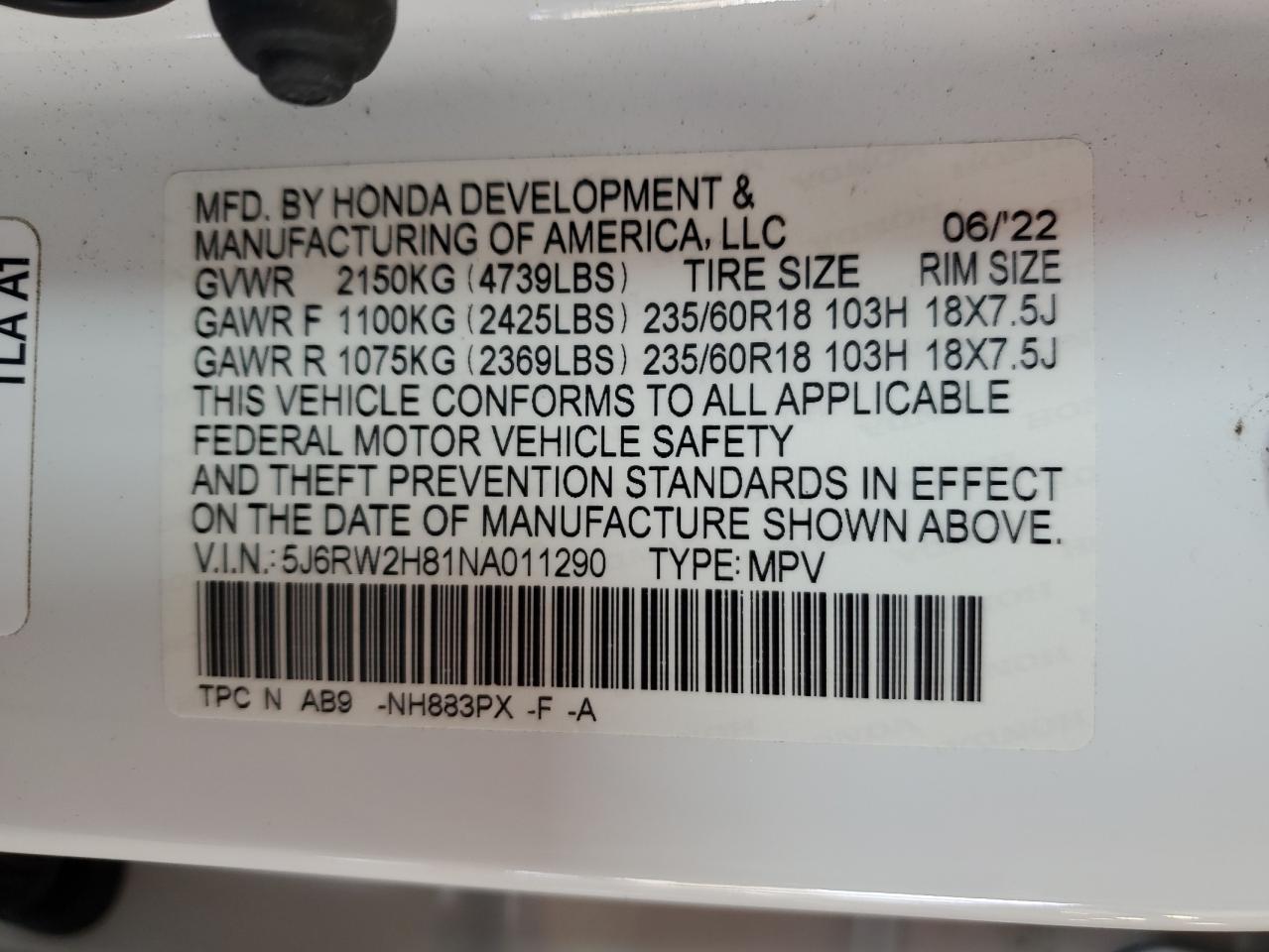 Honda Cr-v exl 2022