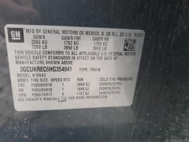 2017 CHEVROLET SILVERADO - 3GCUKREC6HG354941