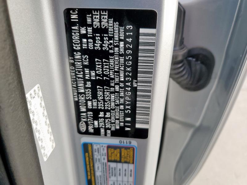 2019 KIA SORENTO L - 5XYPG4A32KG592413