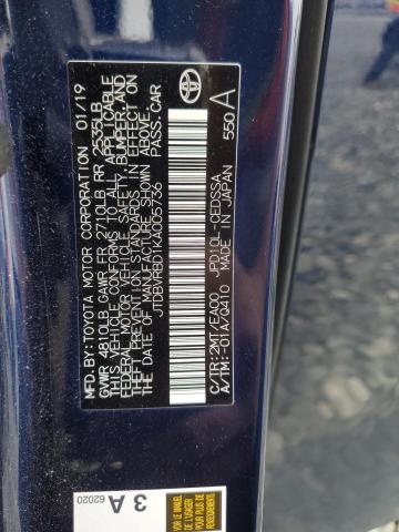 2019 TOYOTA MIRAI JTDBVRBD1KA005736