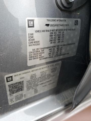 2021 CHEVROLET SILVERADO 3GCUYGETXMG279979