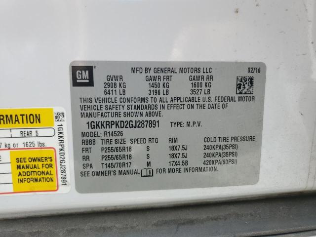 2016 GMC ACADIA SLE 1GKKRPKD2GJ287891