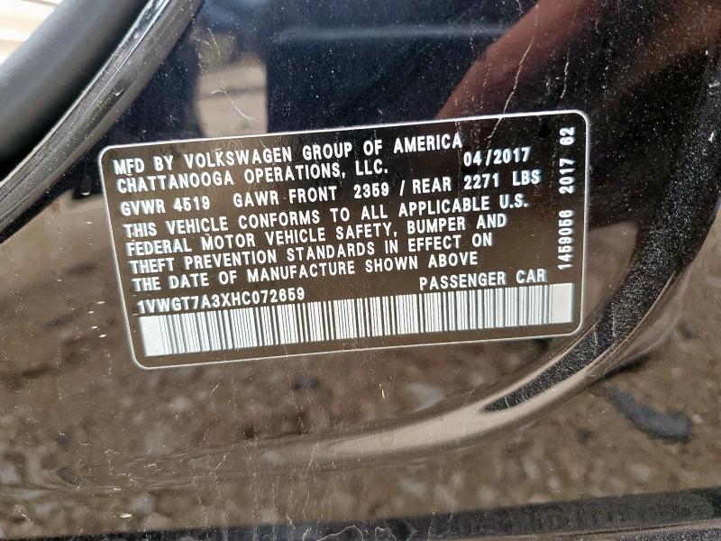 2017 VOLKSWAGEN PASSAT SE - 1VWGT7A3XHC072659