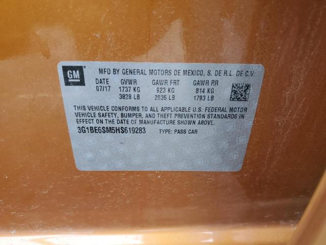 2017 CHEVROLET CRUZE LT - 3G1BE6SM5HS619283