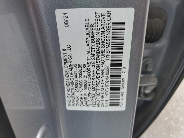 2021 HONDA ACCORD SPO - 1HGCV1F32MA106585