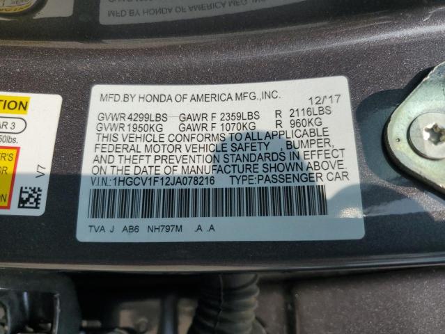 2018 HONDA ACCORD LX 1HGCV1F12JA078216