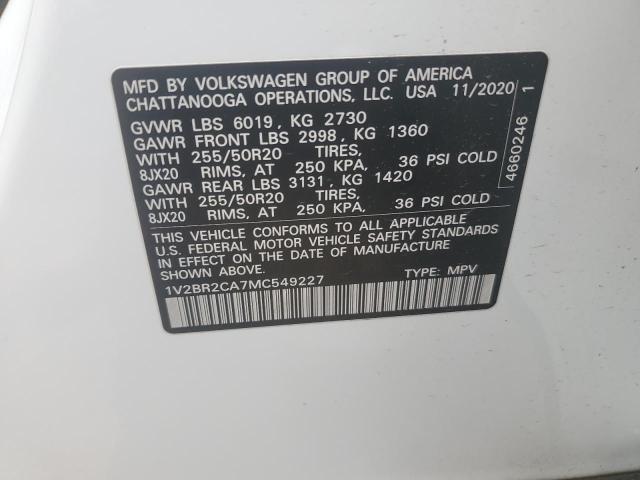 2021 VOLKSWAGEN ATLAS SEL 1V2BR2CA7MC549227