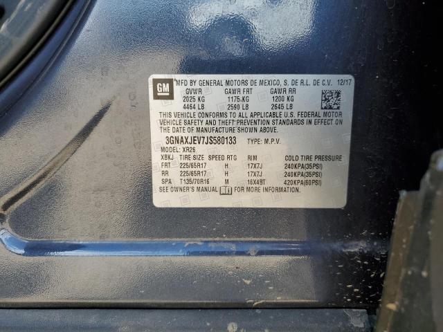 2018 CHEVROLET EQUINOX LT 3GNAXJEV7JS580133