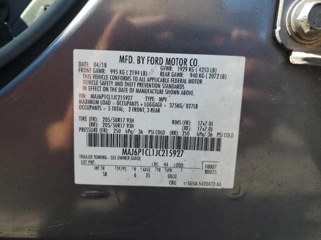 2018 FORD ECOSPORT S MAJ6P1CL1JC215927