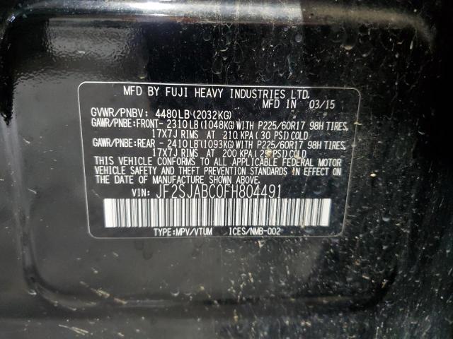 2015 SUBARU FORESTER 2 - JF2SJABC0FH804491
