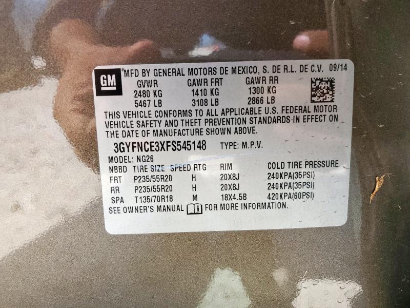 2015 CADILLAC SRX PERFOR 3GYFNCE3XFS545148