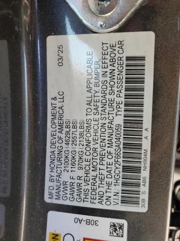2025 HONDA ACCORD HYB 1HGCY2F66SA040059
