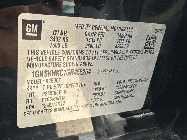 2016 CHEVROLET SUBURBAN K 1GNSKHKC7GR468264